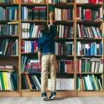 Boy in bookstore