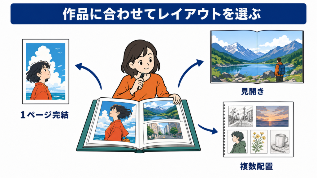 イラスト本のレイアウトの決め方とは?見開きや余白の考え方を解説